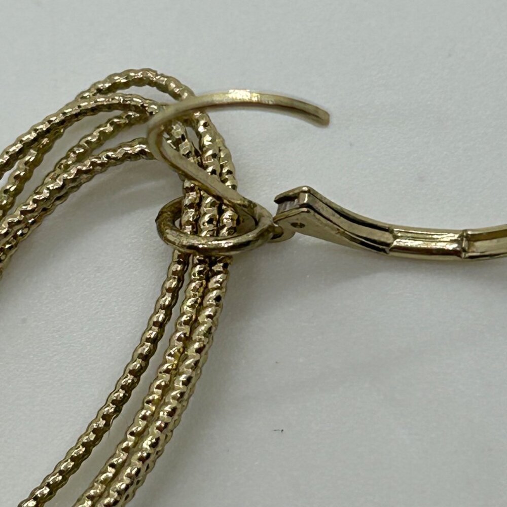 Nine West Earrings Gold-Tone Textured Oval Drop With Leverback Closure - Picture 11 of 11
